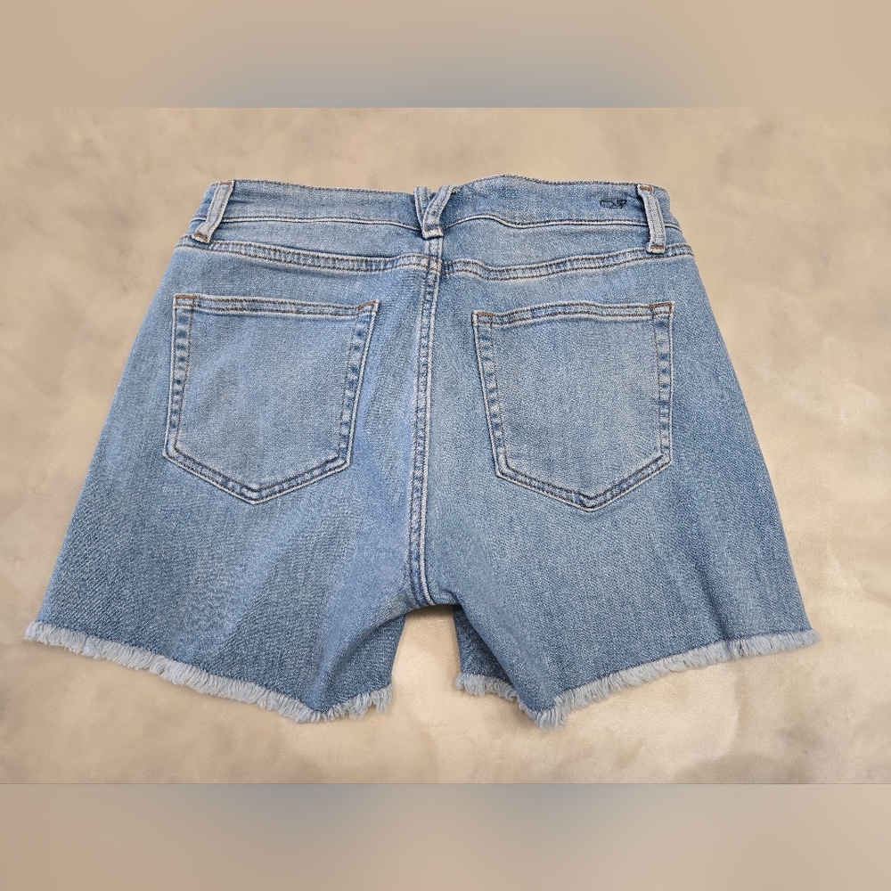 Vineyard Vines Blue Jean Shorts with Red Stripe Size 27 - Picture 3 of 9